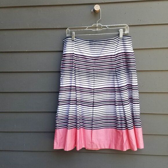 Charter Club 100% Cotton Pleated Strip Skirt Size 10 - Picture 6 of 12